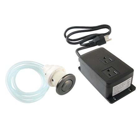 Kingston Brass Dual Outlet Garbage Disposal Air Switch Kit, Black Stainless KADK31VN